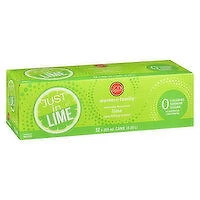 Western Family - Just in Lime Sparkling Water, 355mL Cans, 12 Each