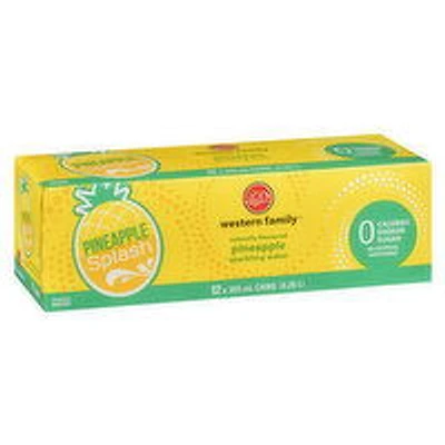Western Family - Pineapple Splash Sparkling Water, 355mL Cans, 12 Each