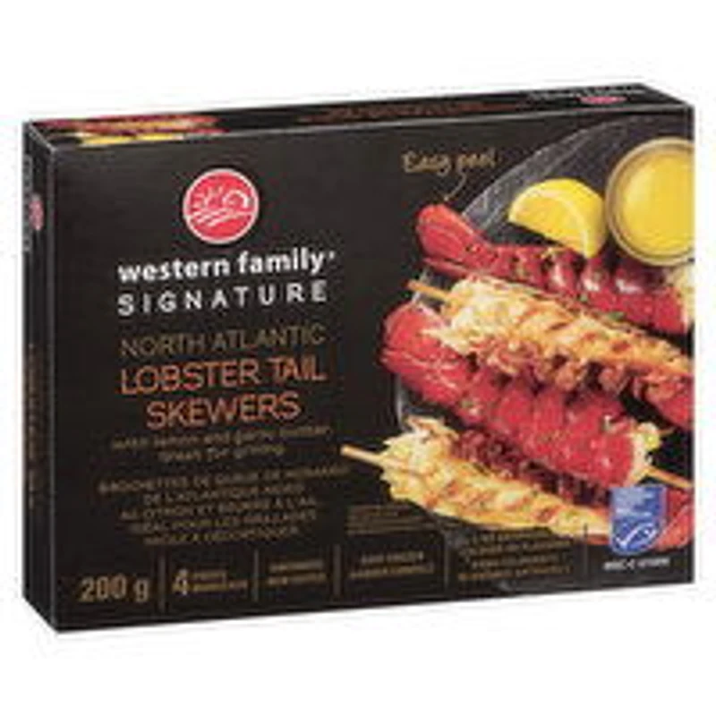 Western Family - Signature North Atlantic Lobster Tail Skewers, 200 Gram