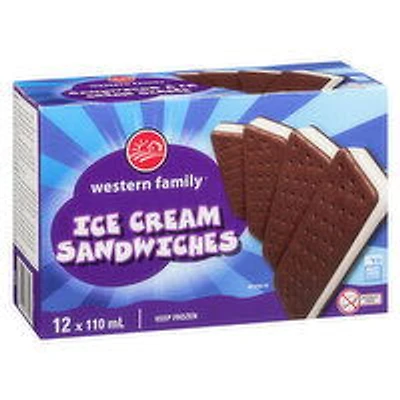 Western Family - Ice Cream Sandwich, 12 Each