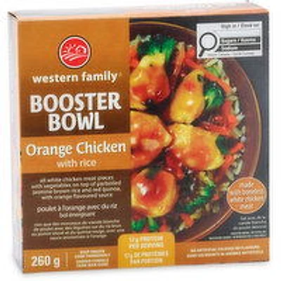 Western Family - Booster Bowl Orange Chicken with Rice, 260 Each