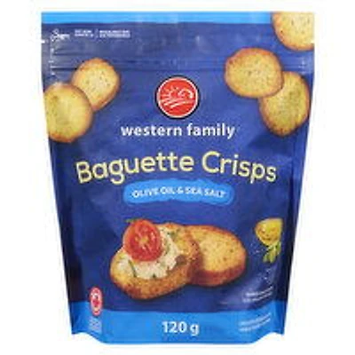 Western Family - Baguette Crisps Olive Oil & Salt, 120 Gram