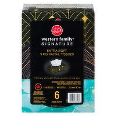 Western Family - Facial Tissue 3 Ply Multipack 6, 6 Each