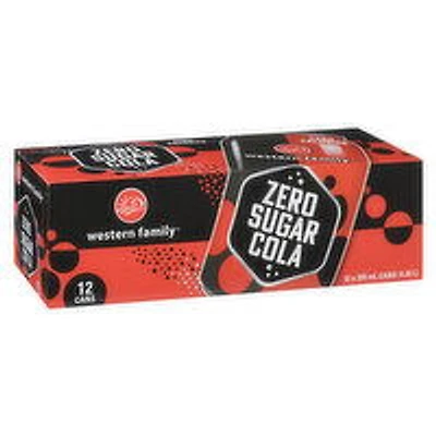 Western Family - Zero Sugar Cola, 355mL Cans, 12 Each