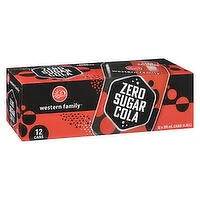 Western Family - Zero Sugar Cola, 355mL Cans, 12 Each