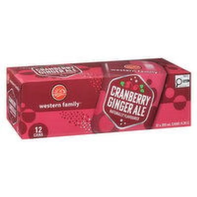 Western Family - Cranberry Ginger Ale, 355 mL Cans, 12 Each