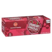 Western Family - Cranberry Ginger Ale, 355 mL Cans, 12 Each