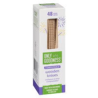 Only Goodness - Wooden Knives Compostable, 48 Each