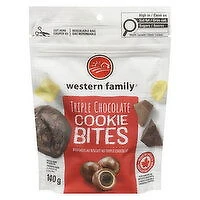 Western Family - Triple Chocolate Cookie Bites, 140 Gram