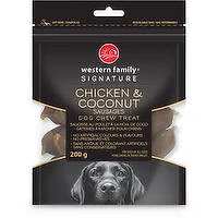 Western Family - Chicken & Coconut Sausage Dog Chew, 200 Gram