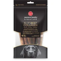 Western Family - Beef Collagen Dog Chew Treat 5-7", 4 Each