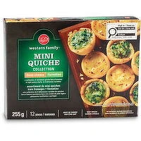 Western Family - Mini Quiche Collection - Three Cheese, Florentine, 255 Gram