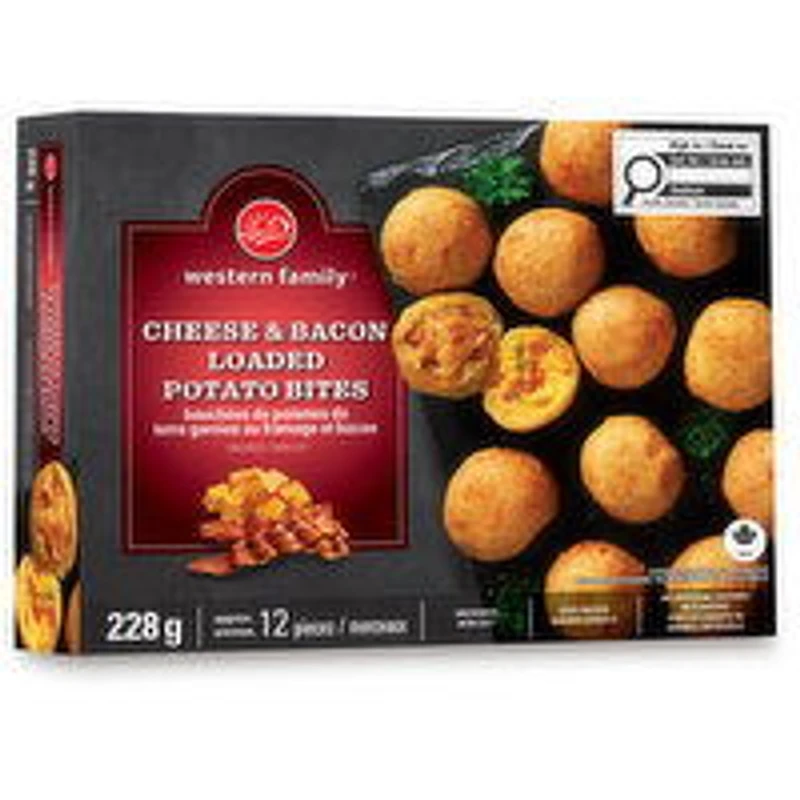 Western Family - Cheese & Bacon Loaded Potato Bites, 228 Gram