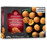 Western Family - Cheese & Bacon Loaded Potato Bites, 228 Gram