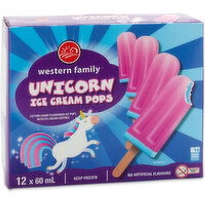 Western Family - Unicorn Ice Cream Pops - Cotton Candy , 6 Pack, 1 Each
