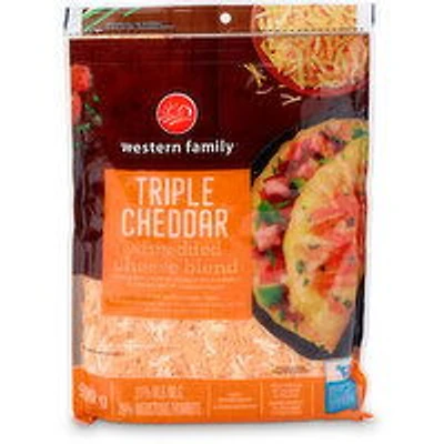 Western Family - Triple Shredded Cheddar Blend, 900 Gram
