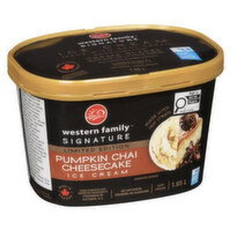Western Family - Signature Pumpkin Chai Cheesecake Ice Cream, Limited Edition, 1.65 Litre