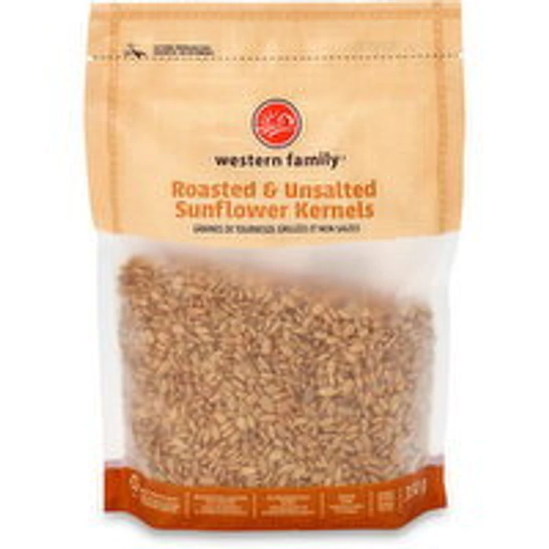 Western Family - Roasted Unsalted Sunflower Kernels, 350 Gram