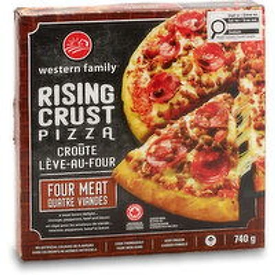 Western Family - Rising Crust Four Meat Pizza, 740 Gram