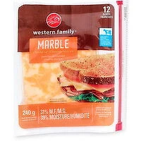 Western Family - Slice Marble Cheddar, 240 Gram