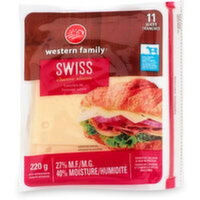 Western Family - Swiss Cheese Slices, 220 Gram