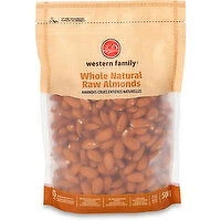 Western Family - Whole Natural Raw Almonds, 500 Gram