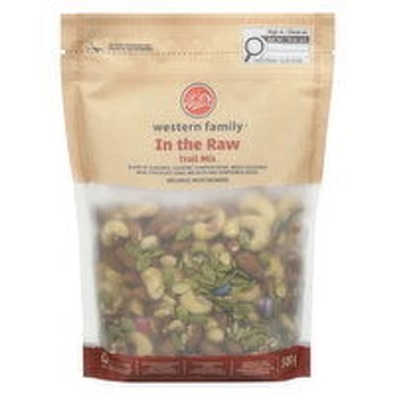 Western Family - In The Raw Trail Mix, 500 Gram