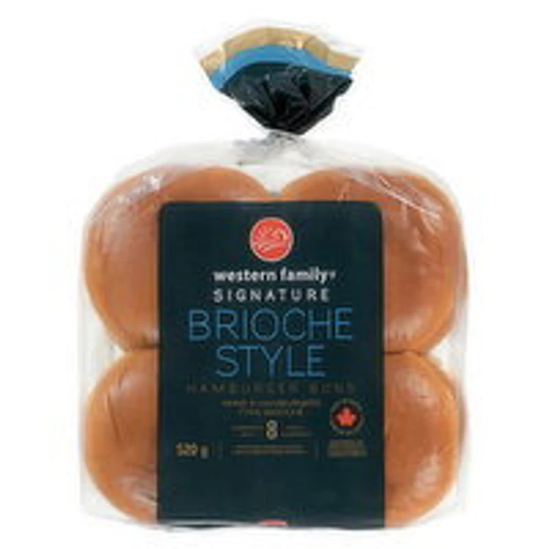 Western Family - Signature Brioche Style Hamburger Buns, 8 Pack, 520 Gram
