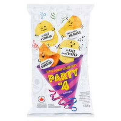 Western Family - Party of 4 Flavours Kettle Cooked Potato Chips - Limited Edition, 170 Gram