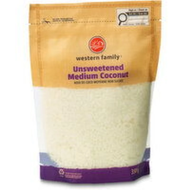 Western Family - Coconut Medium Unsweetened, 350 Gram