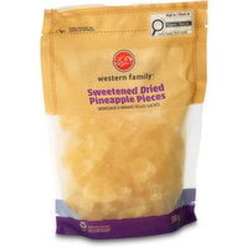 Western Family - Dried Pineapple Pieces, 500 Gram