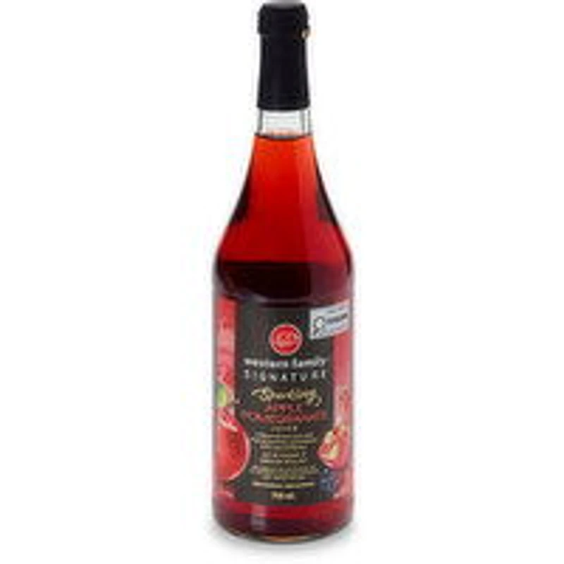 Western Family - Signature Sparkling Apple Pomegranate Juice, 750 Millilitre