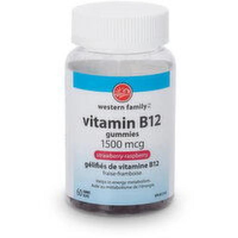 Western Family - Vitamin B12 1500 MCG Raspberrygummy, 60 Each