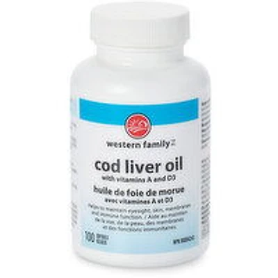 Western Family - CODLIVER OILW/A&D3, 100 Each