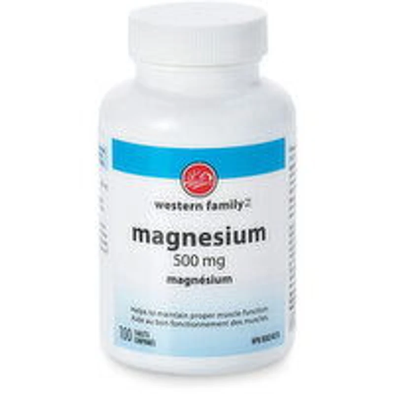 Western Family - Magnesium 500MG, 100 Each