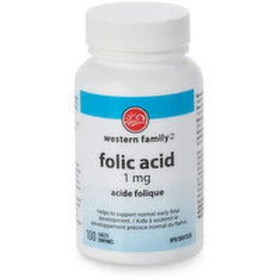 Western Family - Folic Acid 1MG, 100 Each