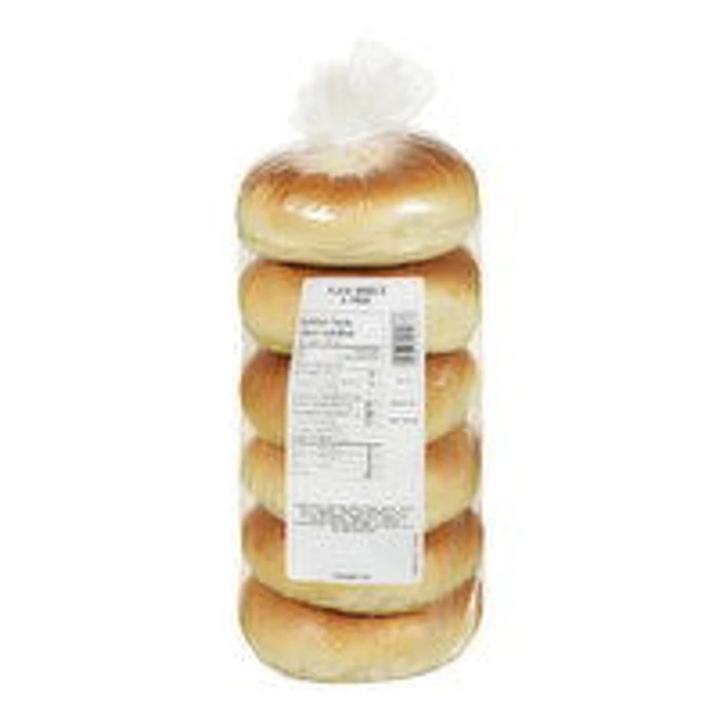 Bake Shop - Plain Bagels, 6 Each