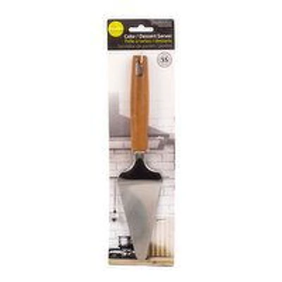 Luciano Gourmet - Stainless Steel Dessert Server with Acacia Wood Handle, 1 Each