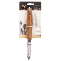 Luciano Gourmet - Stainless Steel Peeler with Acacia Wood Handle, 1 Each