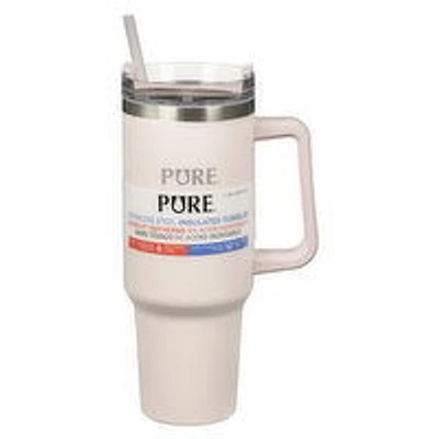 PURE - Insulated Tumbler with Handle/Straw - Pink 40oz, 1 Each