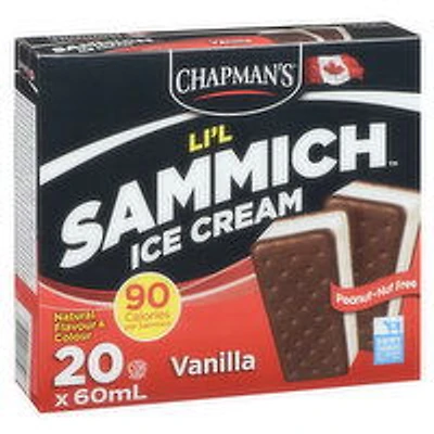 Chapman's - Li'l Sammich Ice Cream - Vanilla, 20 Each