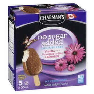 Chapman's - Ice Cream Bars, Lactose Free Vanilla with a chocolaty Coating & Almonds, 5 Each