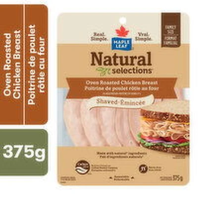 Maple Leaf - Natural Selections Oven Roasted Chicken Breast Shaved Family Size, 375 Gram