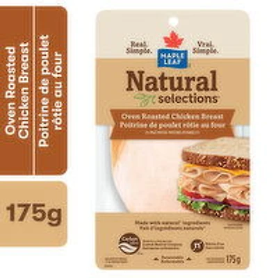 Maple Leaf - Natural Selections Sliced Deli Chicken Breast, Oven Roasted, 175 Gram
