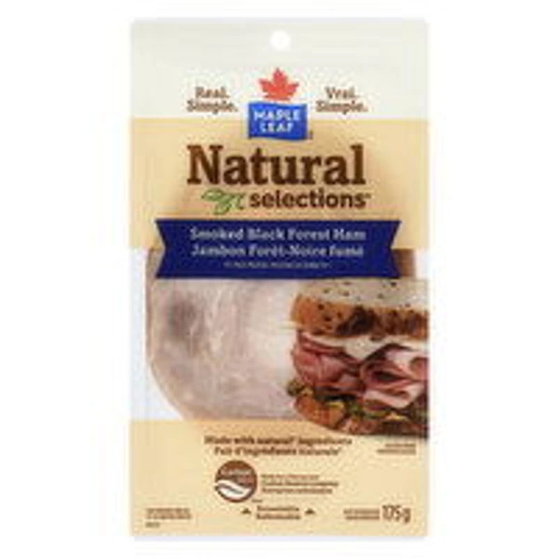 Maple Leaf - Natural Selections Sliced Black Forest Deli Ham, Smoked, 175 Gram