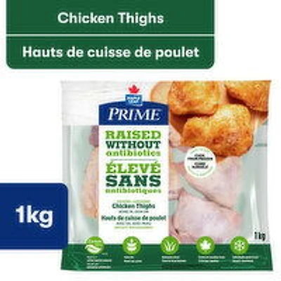 Maple Leaf - Prime Raised Without Antibiotics, Chicken Thighs, Bone In, Skin On, 1 Kilogram
