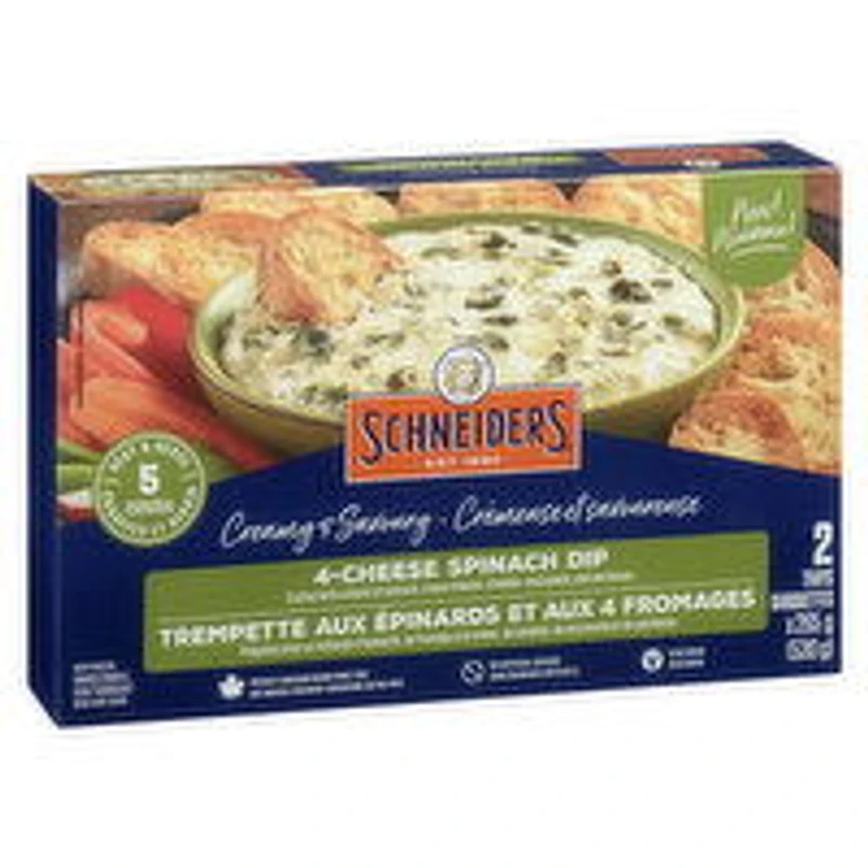 SCHNEIDERS - 4-Cheese Spinach Dip, 2 Trays, 530 Gram