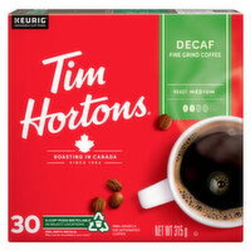 Tim Hortons - Decaf Coffee K-Cups, Medium Roast, 30 Each