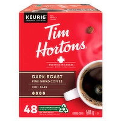 Tim Hortons - Dark Roast Single Serve KCups, 48 Each