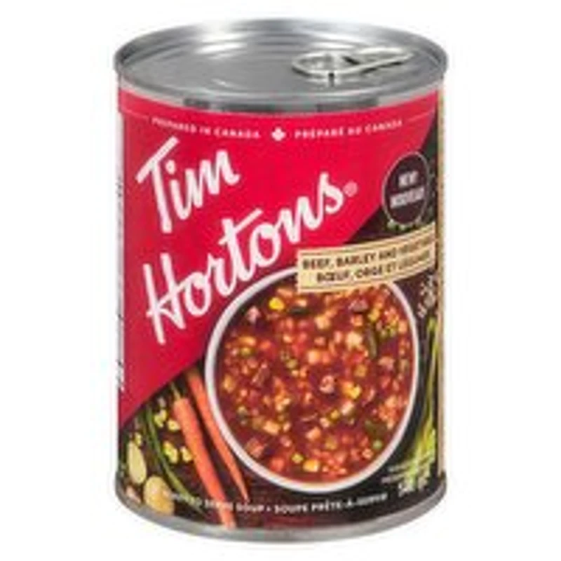 Tim Hortons - Beef, Barley and Vegetable Soup., 540 Millilitre